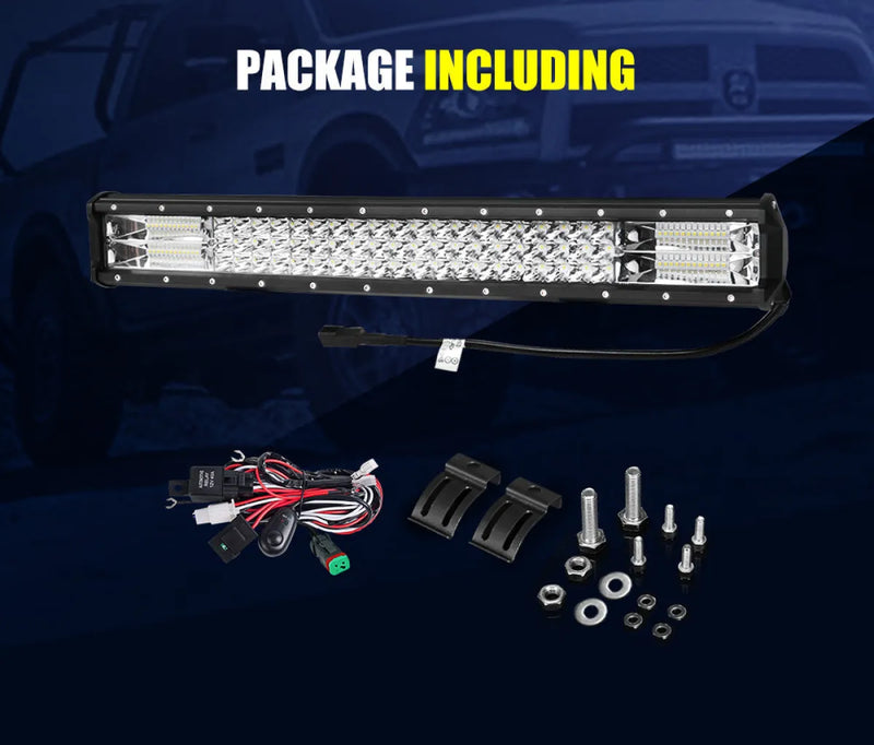 LED light bar with multiple bright bulbs from Lightfox 23-inch LED light bar product