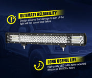 Lightfox 23 LED Light Bar with Wiring Harness Kit showcasing bright LEDs in rectangular housing