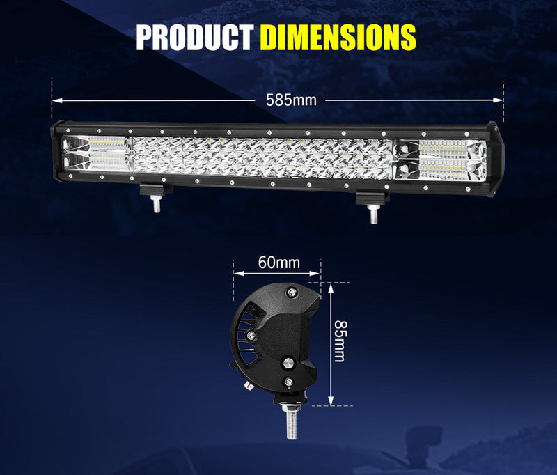 LED light bar with product dimensions display for Lightfox 23 LED Light Bar with Wiring Harness Kit