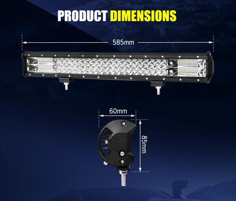 LED light bar with product dimensions display for Lightfox 23 LED Light Bar with Wiring Harness Kit