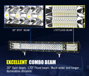 Lightfox 23-inch LED light bar with combo spot and flood beams for vehicle illumination