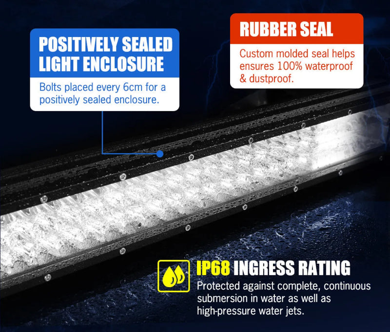 Lightfox 23-inch LED light bar with waterproof sealing and protective features
