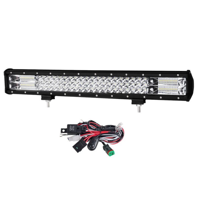 Lightfox 23-inch LED light bar with wiring harness kit for bright illumination