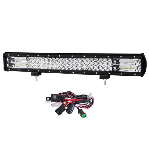 Lightfox 23-inch LED light bar with wiring harness kit for bright illumination