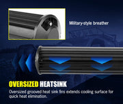 Cylindrical metal heatsink with grooved fins for Lightfox 23 Inch LED Light Bar