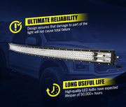Lightfox 50-inch LED curved light bar with bright white LEDs for off-road lighting