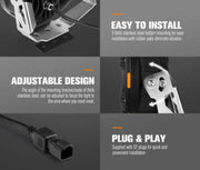 Lightfox 9 LED Driving Lights with Harness | Pair | Includes Covers - Driving Lights