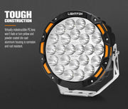 Lightfox 9 LED Driving Lights with Harness | Pair | Includes Covers - Driving Lights