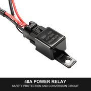 40A power relay with attached wires and mounting tab for Lightfox LED wiring loom harness kit