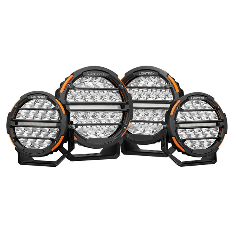 Lightfox Polaris 7" and 9" LED Round Driving Lights Bundle