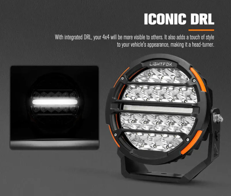 Lightfox Polaris 7" and 9" LED Round Driving Lights Bundle