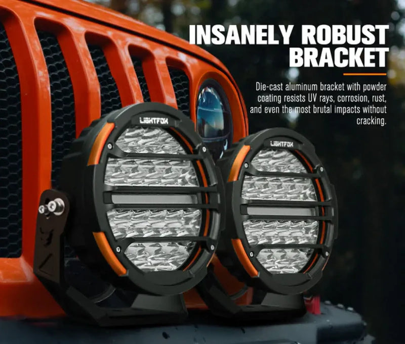 Lightfox Polaris 7" and 9" LED Round Driving Lights Bundle