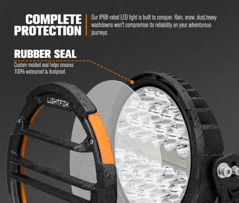 Lightfox Polaris 9" LED Round Driving Lights | Pair