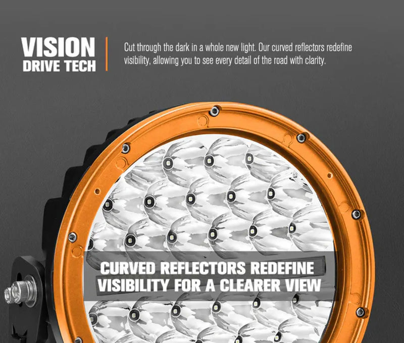 Lightfox Polaris 9" LED Round Driving Lights | Pair