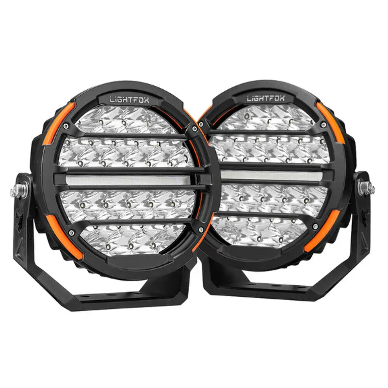 Lightfox Polaris 9" LED Round Driving Lights | Pair