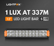 Lightfox Rigel Series 12 inch LED Light Bar with bright bulbs and orange end caps