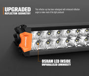 Lightfox Rigel Series 20-inch LED light bar with enhanced reflector geometry and OSRAM LEDs for high luminosity