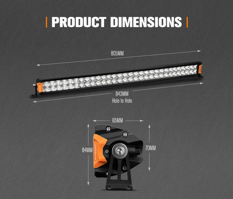 Lightfox Rigel Series 30-Inch LED Light Bar with Mounting Bracket for Off-Road Use