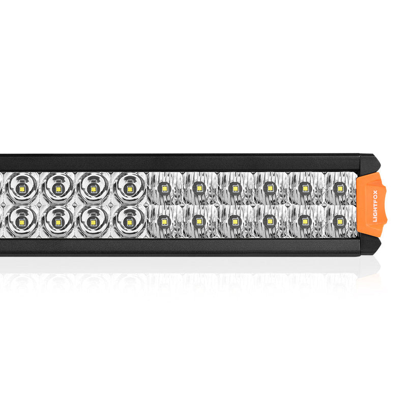 Lightfox Rigel Series 30-inch LED light bar with round and rectangular LEDs in black housing