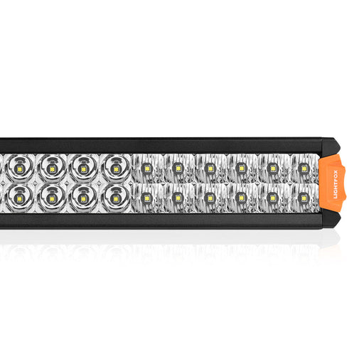Lightfox Rigel Series 30-inch LED light bar with round and rectangular LEDs in black housing