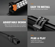 Lightfox Rigel Series 30-inch LED Light Bar with adjustable mounting and plug-and-play light bar features