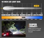 Lightfox Rigel Series 40-inch LED light bar with high luminosity and 5500K color temperature