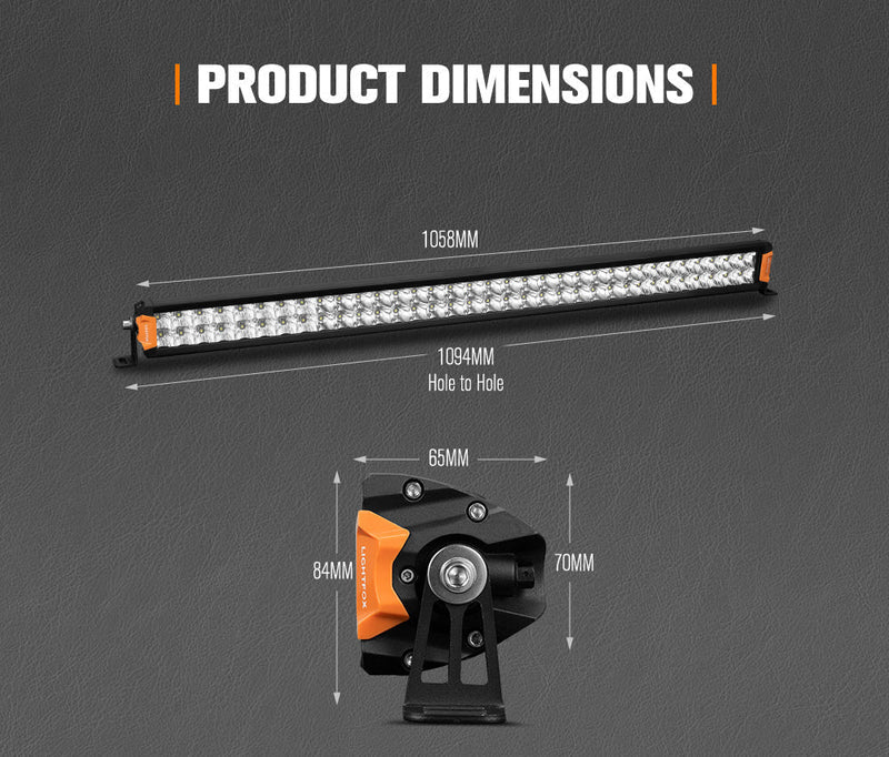 Lightfox Rigel Series 40-inch LED light bar with enhanced reflector geometry and OSRAM LEDs