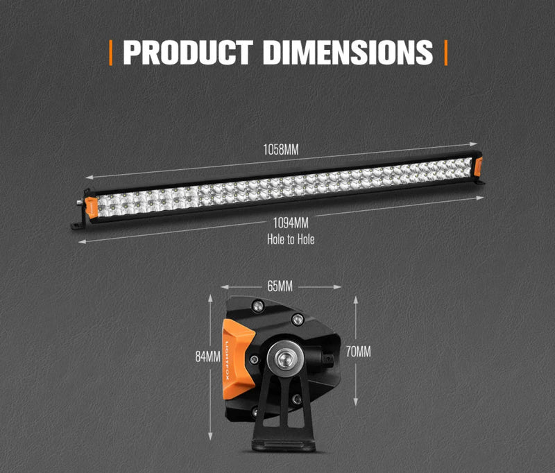 Lightfox Rigel Series 40-inch LED light bar with enhanced reflector geometry and OSRAM LEDs