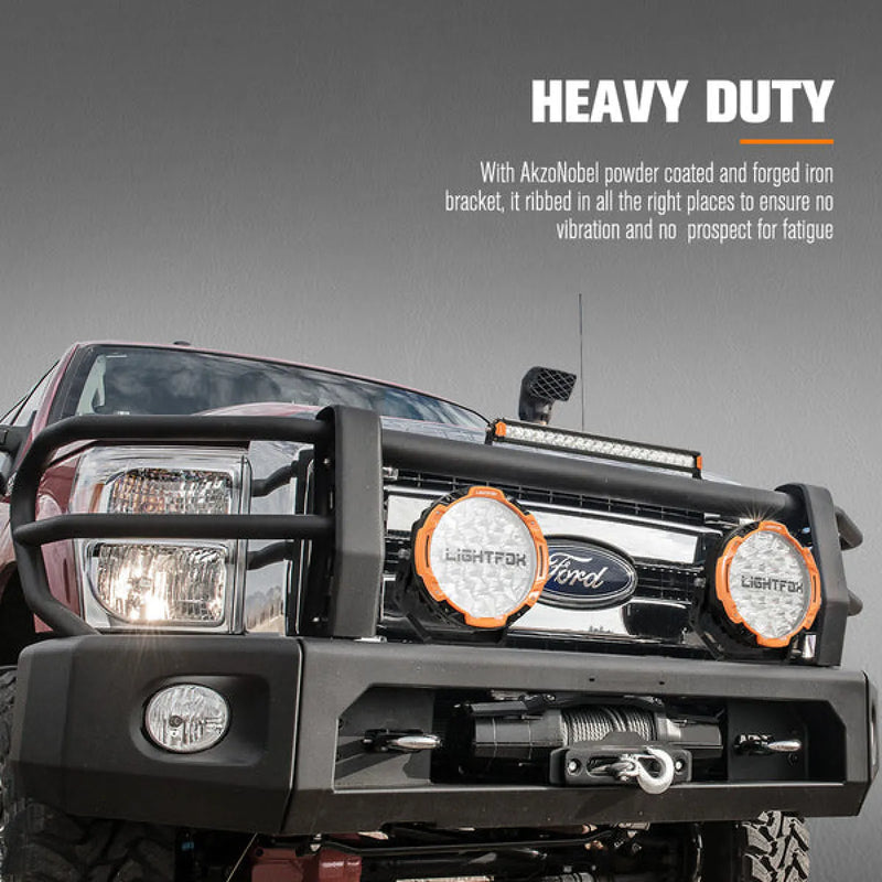 Lightfox Starrix 9" LED Driving Lights plus 20" Single Row LED Light Bar Bundle
