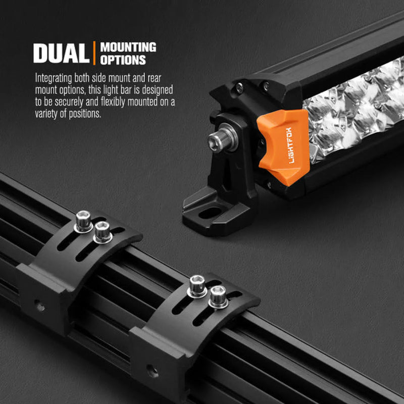 Lightfox Starrix 9" LED Driving Lights Plus 30" Dual Row LED Light Bar Bundle