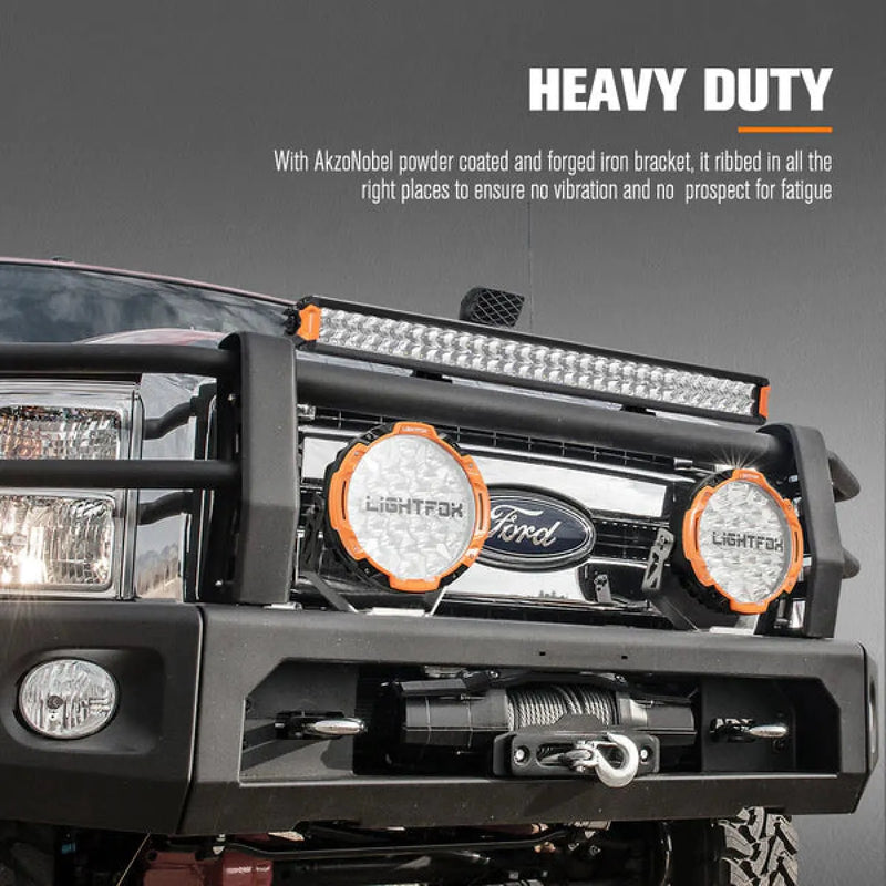 Lightfox Starrix 9" LED Driving Lights Plus 30" Dual Row LED Light Bar Bundle