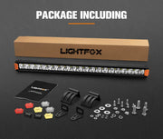 Lightfox Vega Series 20 LED Light Bar with mounting hardware and accessories