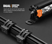 Mounting rail system with dual accessory options for Lightfox Vega Series 40 LED Light Bar