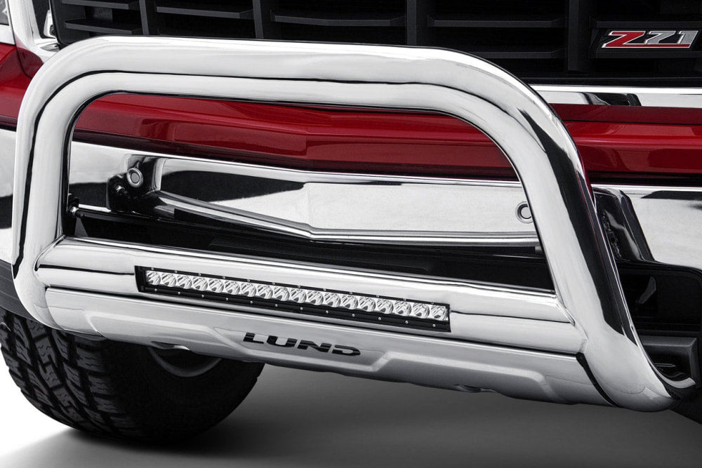 Lund Nudge Bull Bar with 20 LED Light for Silverado 1500 ZR1 (2019 - 2022) | Stainless Steel - Bullbar