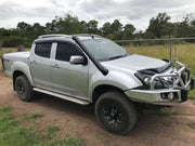 Silver pickup truck with off-road stainless steel snorkel kit suitable for Isuzu D-MAX