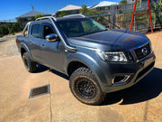 Stainless steel snorkel kit on Nissan Navara NP300 off-road pickup truck