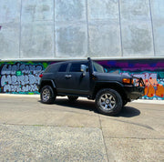 Black Toyota FJ Cruiser SUV with Meredith Stainless Steel Snorkel Kit installed