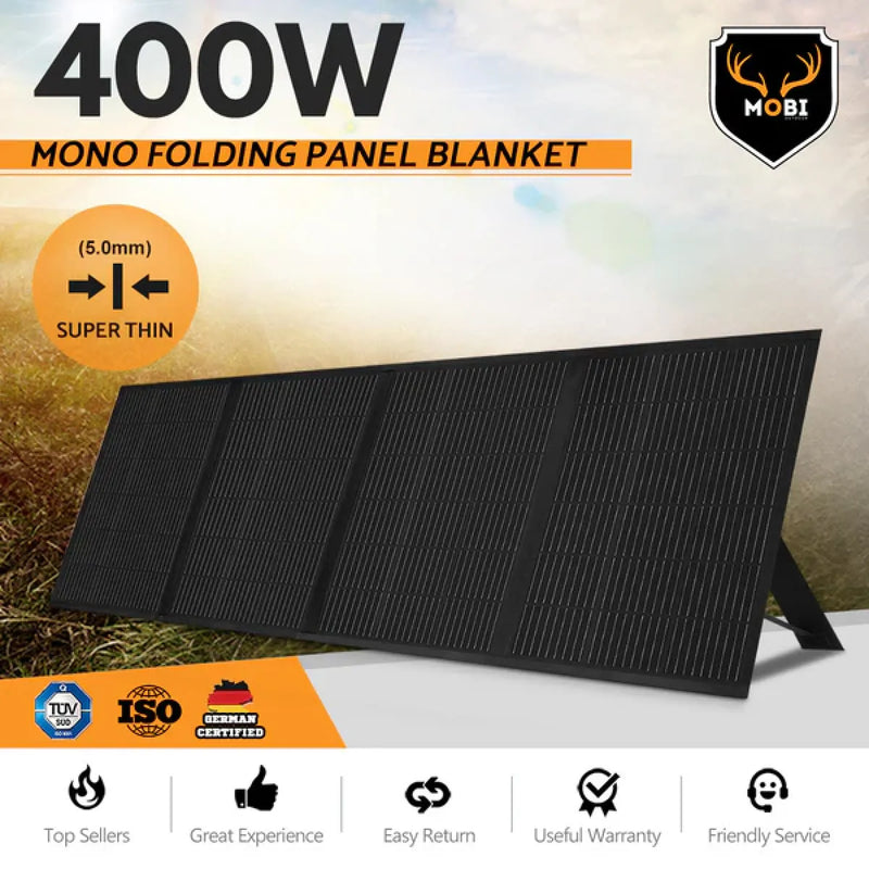 MOBI 400W Solar Blanket Mono Portable Folding Solar Panel Kit