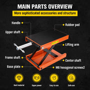 Motorcycle Stand and Repair Work Stand with Scissor Lift Jack | 205kg