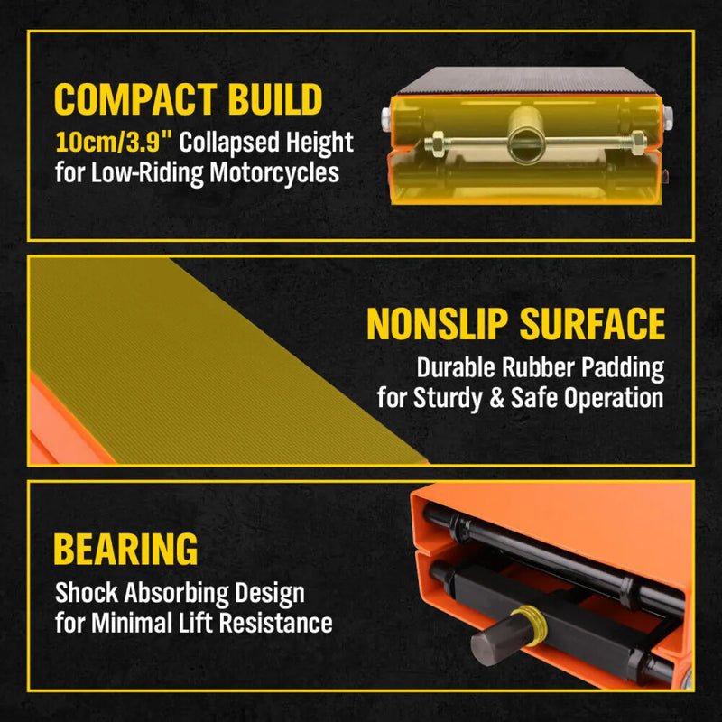 Motorcycle Stand and Repair Work Stand with Scissor Lift Jack | 205kg