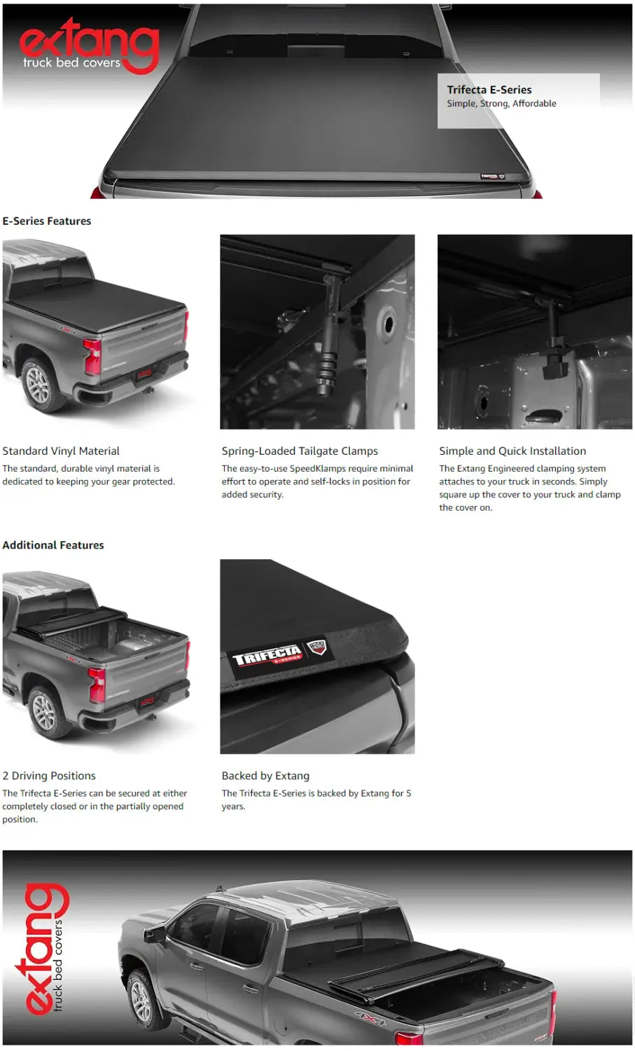 Extang Trifecta E-Series Tri-Fold Tonneau Cover for Chevrolet Silverado 1500 | 2022+