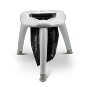 Outdoor Portable Folding Camping Toilet with plastic frame and attached garbage bag