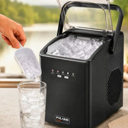 Scooping ice from the Polaris 12V ice maker