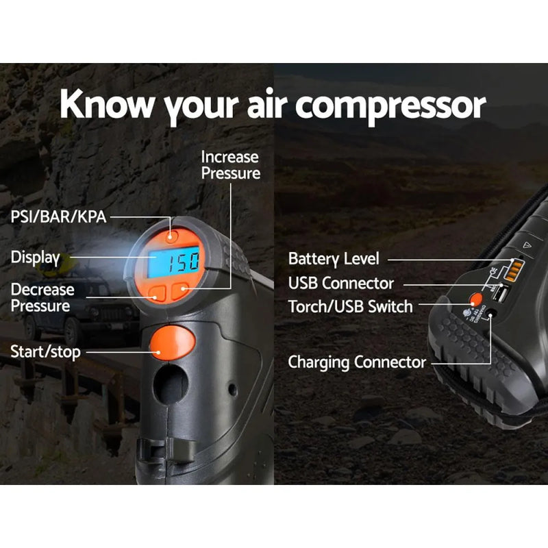 Portable Digital Cordless Air Compressor - Compressor