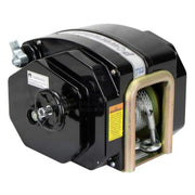 Powerwinch 712A electric boat winch with black casing and visible cable spool for trailer boats