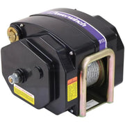 Electric boat winch with black casing and purple stripe for 9500lb trailer boat winch