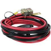 Coiled red and black electric wiring with metal connectors for Powerwinch 915 electric 9500lb trailer boat winch