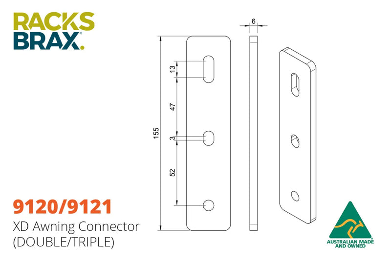 RacksBrax XD Awning Connector - Brackets