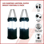 LED camping lanterns with collapsible design in a 2 pack for versatile outdoor lighting