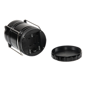 Portable black LED camping lantern with detached lid from Randy & Travis 2 Pack